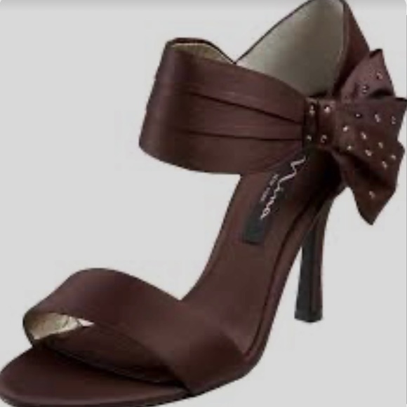 🤎HP🤎 NWT Women’s Nina Clova Luster Satin Bow Embellished Heels Size 9 Brown Prom - Picture 3 of 9